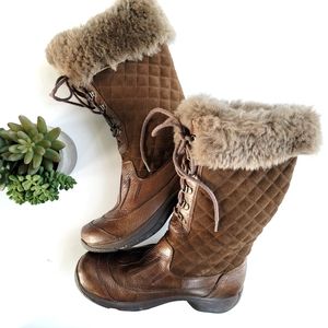 Dansko Kassidy Brown Leather Fur Lined Winter Boots size 41